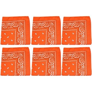 6 Pack Cotton Paisley Bandanas Multi-Purpose Accessories Everyday Use - 1 of 4