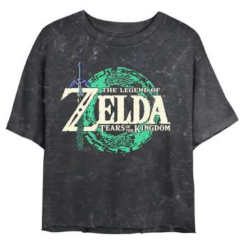 Juniors Womens Nintendo The Legend of Zelda: Tears of the Kingdom Official Game Logo Crop T-Shirt