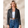 Coolmee Women's Blazer Sleeve Open Front Blazers Slim Fit Casual Work Lightweight Suit Jacket - 2 of 4