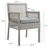 Modway Aura Outdoor Patio Wicker Rattan Dining Armchair - Gray Gray - 4 of 4