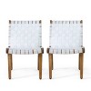 Charlotter 2pk Outdoor Rope Weave Lounge Chairs - White/Teak - Christopher Knight Home: UV & Water-Resistant Patio Furniture - 3 of 4