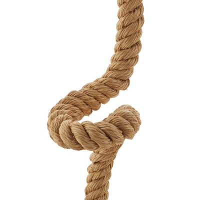 Brown Jute Rope Styled Abstract Desk Lamp with Empire Shade
