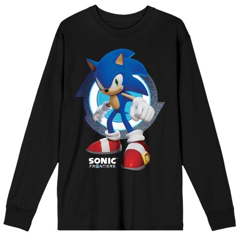 Sonic Frontiers Sonic The Hedgehog Crew Neck Long Sleeve Men's Black Tee :  Target