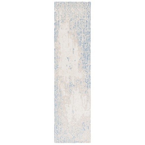 Ebony EBN130 Handmade Tufted Runner Rug - Blue/Ivory - 2'-3" X 9' - Safavieh - image 1 of 4