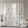 Vynxaria Cecily Botanical Print Burnout Curtain Panel (50" W x 84" L, Grey) Semi-Sheer, Silver Grommets, Machine Washable - 2 of 4