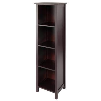 55.98" 5 Tier Milan Storage Shelf or Bookshelf Tall Walnut - Winsome