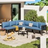 Cesicia 7-Piece Gray Patio Sofa Set with Coffee Table for Backyard, Porch & Poolside - 3 of 4