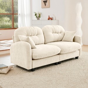 DOMETOUR Loveseat Cloud Sectional Couches Chenille Fabric, Tufted Cushion Backrest Design, Ergonomic Design, Fits Living Rooms - 1 of 4