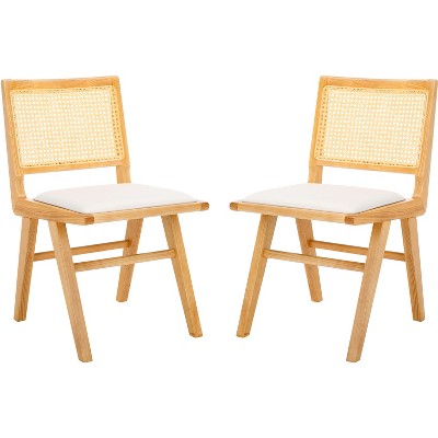 Hattie French Cane Cushion Seat Dining Chair (Set of 2) - SFV4154 - Safavieh Couture