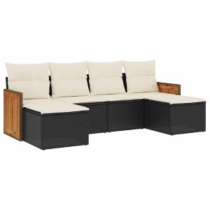 vidaXL Garden Sofa Set Black, Cream White - 1 of 4