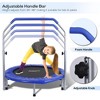 SereneLife 40 Inch Portable Highly Elastic Fitness Jumping Sports Mini Trampoline with Adjustable Handrail, Padded Cushion, and Travel Bag, Adult Size - image 4 of 4