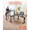 VEVOR L Shaped Desk,Electric Adjustable Height Corner Gaming Desk with Dual Hooks and Wheels, Heavy Duty Carbon Steel L-Shaped Computer Table, Black - 3 of 4