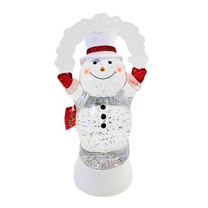 Roman 10.0 Inch Lighted Swirl Snowman Led Confetti Lites Snowman Figurines - 1 of 3