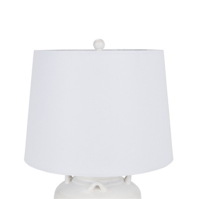 24" White Ceramic Jug Farmhouse Table Lamp