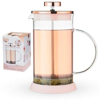Teapot with Infuser for Loose Tea - 40oz, 3-4 Cup Tea Infuser, Clear Glass  Tea Kettle Pot with Strainer & Warmer - Loose Leaf, Iced Tea Maker & Brewer