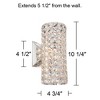 Vienna Full Spectrum Cesenna Modern Wall Light Sconces Set of 2 Chrome Hardwire 4 3/4" Fixture Crystal for Bedroom Bathroom Vanity Reading Living Room - 4 of 4