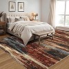Acekool 4x6 Modern Colorful Abstract Area Rug, Washable, Non-Slip Low Pile Carpet, Contemporary Multi/Red Accent Rug for Living Room, Bedroom - 2 of 4
