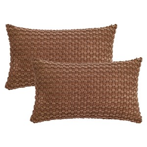 REGALWOVEN Corduroy Fade-Resistant Polyester Modern Square Throw Pillow Covers Set of 2 - 1 of 4