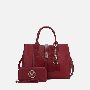 MKF Collection Yola Women’s Satchel Vegan Leather Bag and Wallet by Mia K- 2PCS Set - 1 of 4