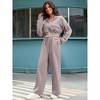ATHLECHIC Women's Outfits Tracksuits Casual Cropped Hoodie Wide Leg Pants Travel Workout Lounge 2 Piece Sets - 3 of 4