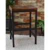 Carolina Living 24" Ira Counter Height Barstool Metal/Chestnut: Sturdy Rectangular Backless Stool, Fixed Seat - 2 of 3