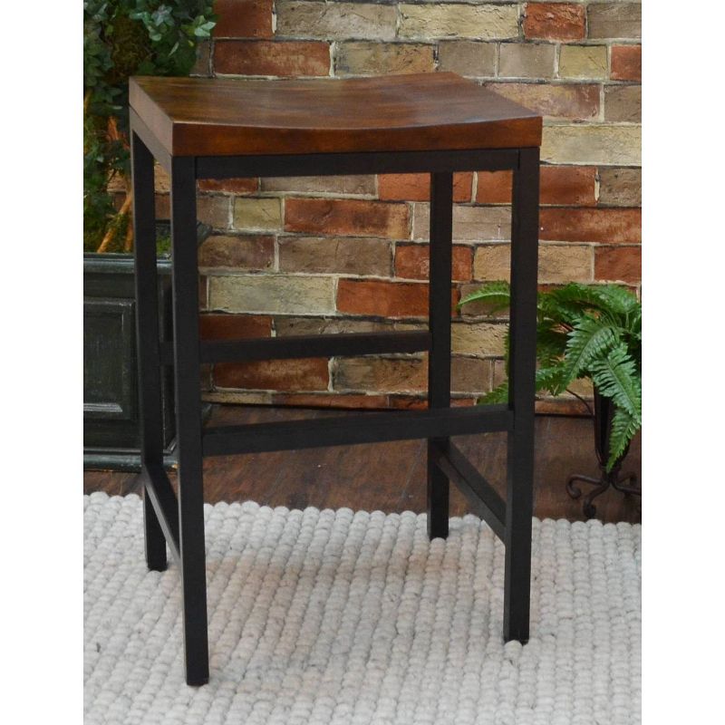 24&#34; Ira Counter Height Barstool Metal/Chestnut - Carolina Chair &#38; Table, 3 of 5