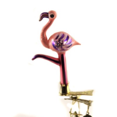 Morawski 3.75" Pale Pink Flamingo Clip On Ornament Little Gem Matte  -  Tree Ornaments