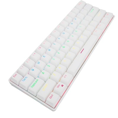 Mechanical Keyboard Wired, Luminous Hot Plug Blue Axis Key Wire Separation Keyboard (White)