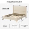 Full Size Bed Frame, Upholstered Platform Corduroy Bed Frame with Vertical Channel Tufted Wingback Headboard - 2 of 4