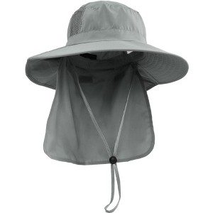 Tirrinia Wide Brim Sun Hat with Neck Flap for Womens Mens, Lightweight UPF 50+ Protection Hat for Hiking, Fishing, Camping, Garden Party - 1 of 4