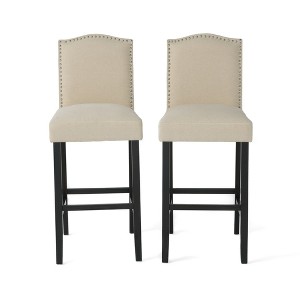 DSVIMOY Counter and Bar Stool Set of 2 KD Style Modern Comfort for Kitchen or Home Bar Use, Beige, 46"*20.5"*12.2" - 1 of 4