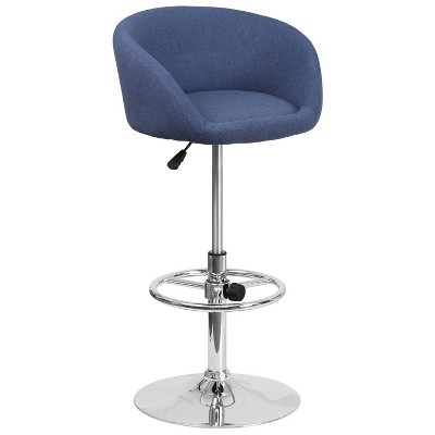 Flash Furniture Contemporary Adjustable Height Barstool with Barrel Back and Chrome Base