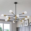 KAISITE 8-Light Dimmable Black and Gold Modern Sputnik Chandelier - 3 of 4