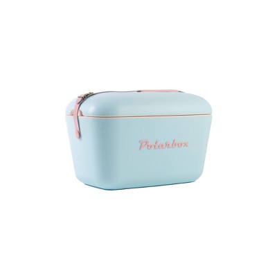 Polarbox Retro Vintage Design 25 Cans/21qt Portable Hard-Sided Cooler - Sky Blue/Baby Rose