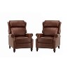 Set of 2 Ripheus Genuine Leather Manual Recliner with Nailhead Trims and Solid Wood Legs | KARAT HOME - 2 of 4