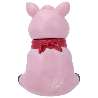 100 North Ceramic 10 inch Everyday Cookie & Candy Jar with Airtight Lid: Kitchen Canisters, Pet Treat Containers & Farmhouse Storage, Pig Sign Oink — фото 4