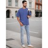 INSPIRE CHIC Men's Retro Distressed Crew Neck Short Sleeve Solid T-Shirts - 2 of 4