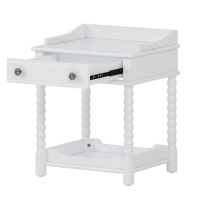 Dexmalle Retro Nightstand with Drawer and Open Shelf for Bedroom