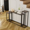 FONTOI End Table Modern Industrial 3-Piece Console Table Set with Metal Frame and Wood Top for Hallways and Living Rooms, Black, 49.3"*13.9"*4.6" - 4 of 4