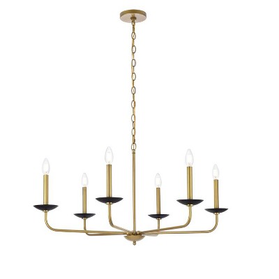 Elegant Lighting Cohen 36 inch pendant in black and brass