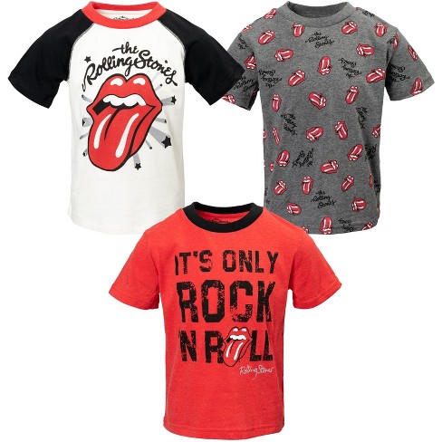 Rolling Stones 3 Pack Raglan Graphic T-shirts White/gray/red : Target