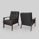 Set of 2 Duluth Mid-Century Armchairs Black - Christopher Knight Home