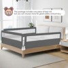 Infans 71" Foldable Baby Bed Rail Guard Toddlers Swing Down Safety Bedrail Grey - 3 of 4