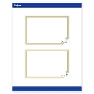 Avery 4" x 6" Cards, Gold Double Border with Florals, 20 ct - 1 of 4