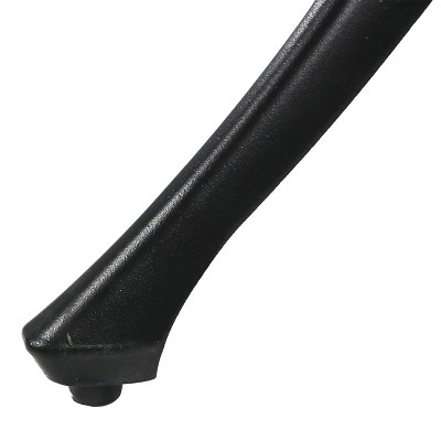 Black Cast Aluminum Square Outdoor Dining Table with Umbrella Hole