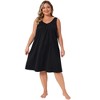 Women's Plus Size Satin Pleated Wide Strap V Neck Sleeveless Lounge Soft Midi Nightgowns - Agnes Orinda - 3 of 4