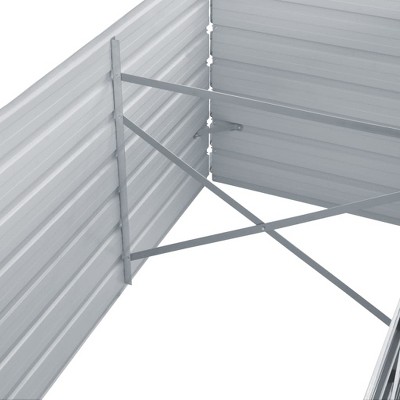 Gray Galvanized Steel Outdoor Raised Garden Bed Planter, 94.5" x 31.5" x 17.7"
