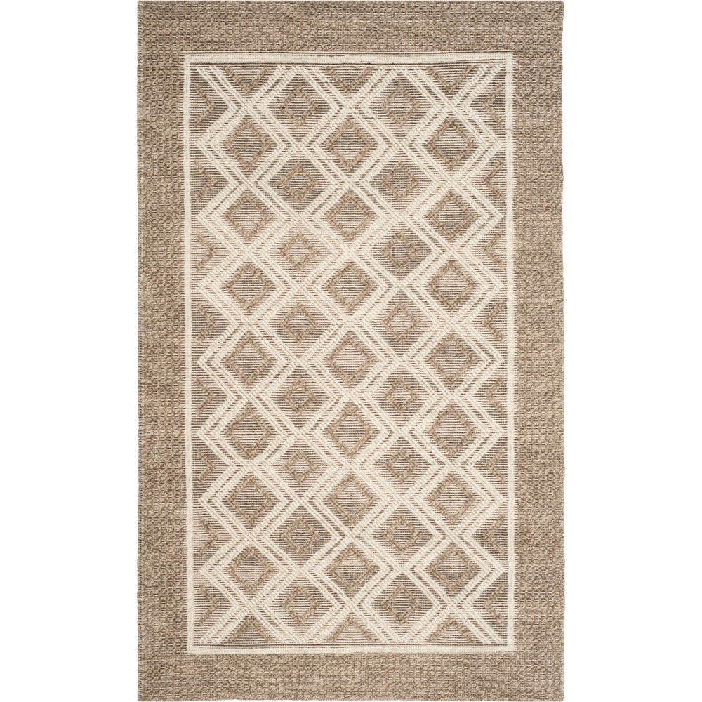 4'x6' Teresita Geometric Woven Rug Beige/Ivory - Safavieh