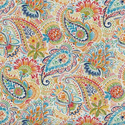 Festival Blue Paisley Floral Tufted Wicker Chair Cushions Set