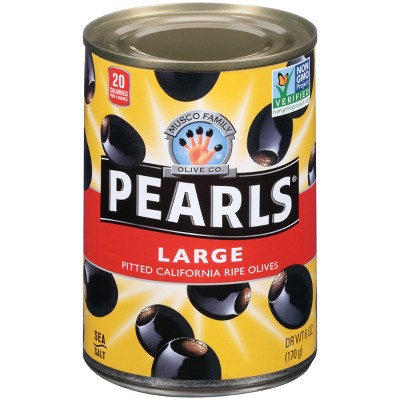 Pearls Large Pitted Black Olives - 6oz : Target